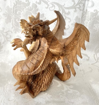 Drache mit Flügel - Holz braun